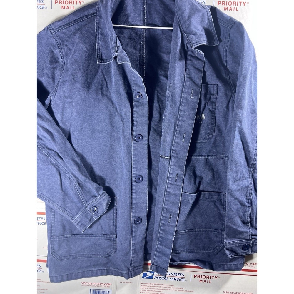 Teremana Chore Jacket Coat Sz L/XL Distressed Vintage Look Blue - Picture 3 of 5